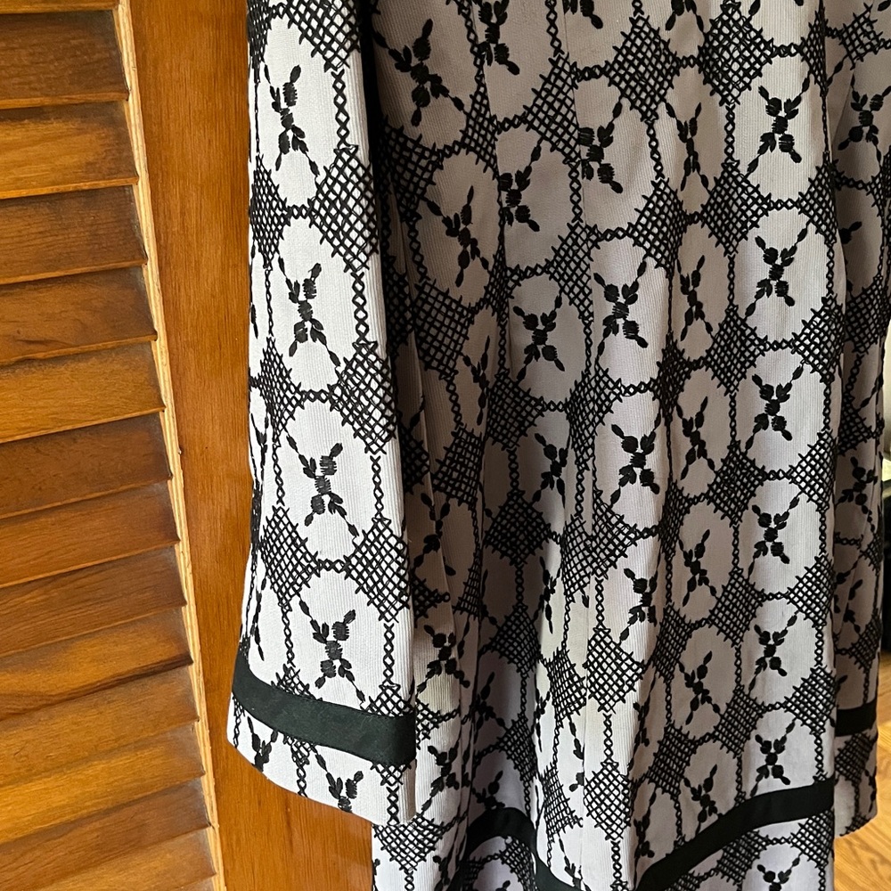 Nanette Lepore Boutique Black and Purple embroidered long jacket - Picture 3 of 7